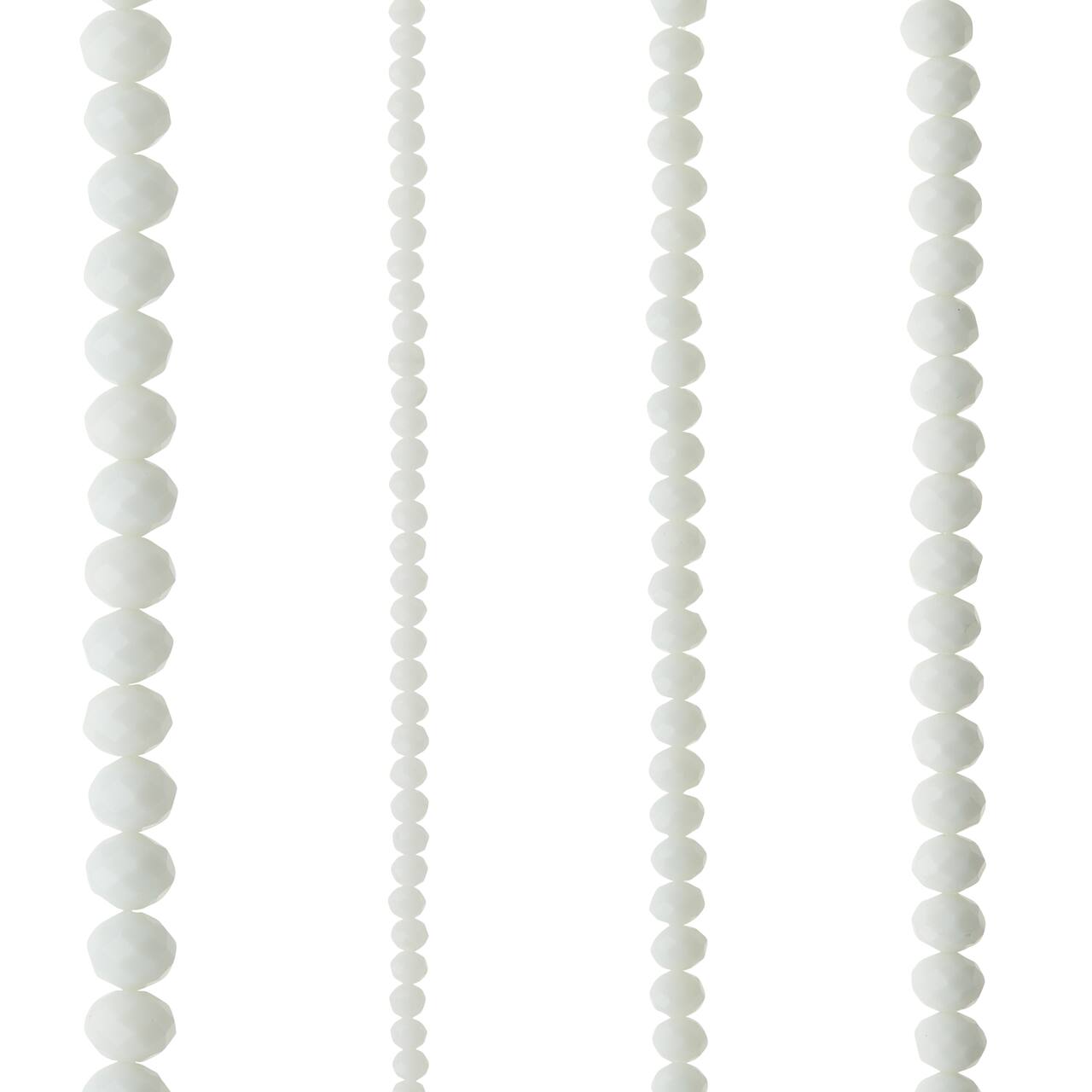 12 Packs: 4 ct. (48 total) White Faceted Glass Rondelles Beads by Bead Landing™